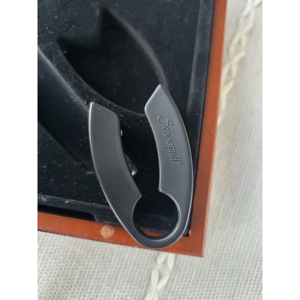 Chef's Leverpull Wine Opener Corkscrew Wood Box Set Professional‎ Lever VTG